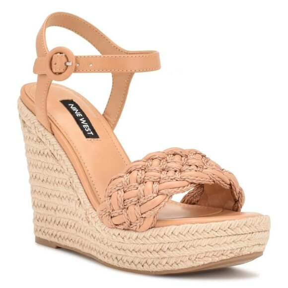 Nine West Womens Ankle Strap Warm Wedge Sandals - Picture 1 of 1